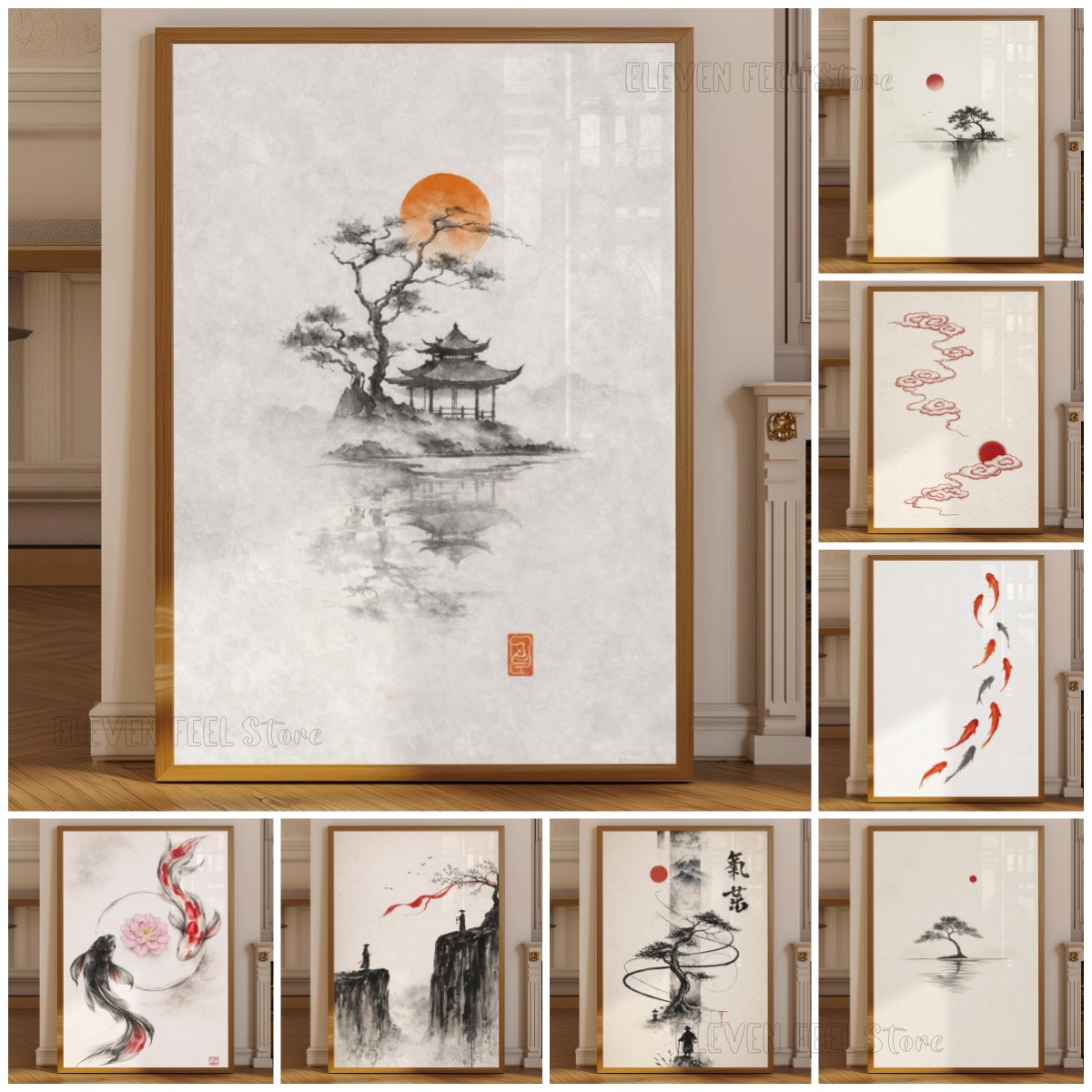 لوحة فنية يابانية لشجرة الحبر  - مراجعة Japanese Minimalist Lifestyle وسعره