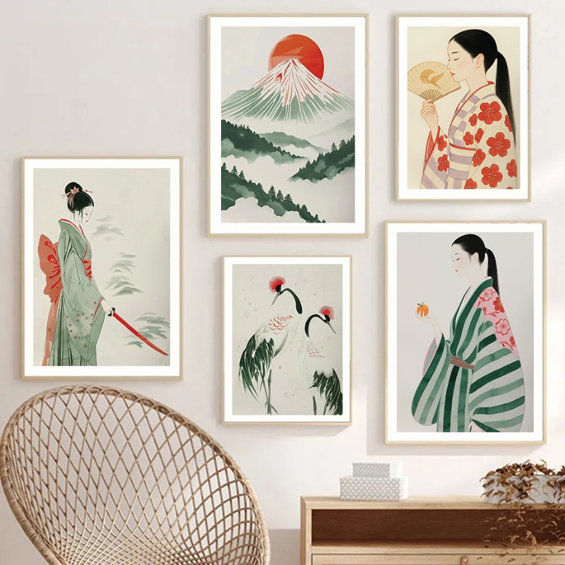 جبل فوجي وكرين اليابانية جدار  - مراجعة Japanese Minimalist Lifestyle وسعره